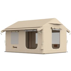 Outsunny Corturi Gonflabile Impermeabile pentru Glamping cu Orificiu pentru Sobă pentru 6-8 Persoane | Aosom Romania imagine