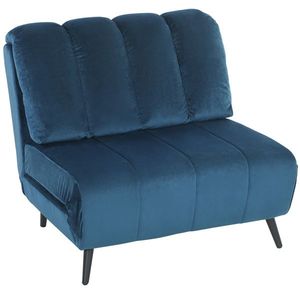 HOMCOM Fotoliu-Pat Pliabil Transformabil cu Spătar Reglabil, Albastru | Aosom Romania imagine