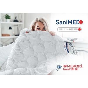 Pilota Alcam, SaniMed® 140x200 cm, microfibra matlasata hipoalergenica, 250g/mp umplutura cu tratament SILVERPLUS® imagine