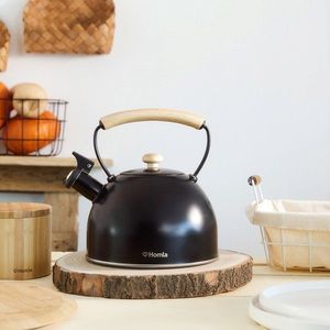 Ceainic Virgen, Homla, 2.5 L, inox/lemn, negru/natur imagine