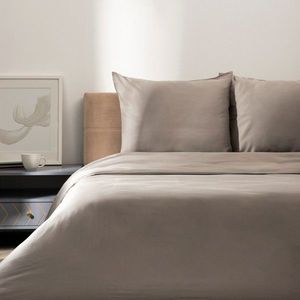 Lenjerie de pat dubla Bamsa, Homla, 3 piese, 160x200 cm, bumbac/bambus, gri imagine