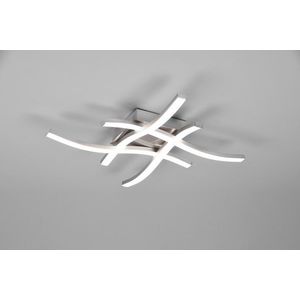 Plafoniera Route, RL, 46x46x7 cm, 5W, 4x SMD, metal, nichel mat imagine