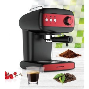 Espressor Red Boquette, Heinner, 850W, 15 Bar, 1.2L, negru/rosu imagine