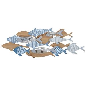 Decoratiune de perete Fish Sea, Mauro Ferretti, 91x33.5 cm, fier/MDF, multicolor imagine