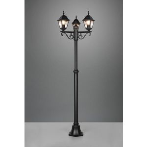 Lampadar de exterior Livenza, TRIO, 58x200 cm, 60W, 3x E27, aluminiu, negru mat imagine