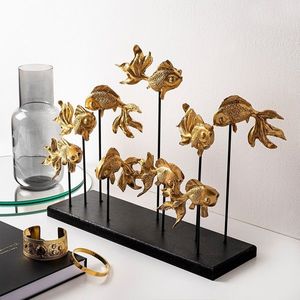 Decoratiune, GOLDFISH 1, Poliester, Auriu imagine