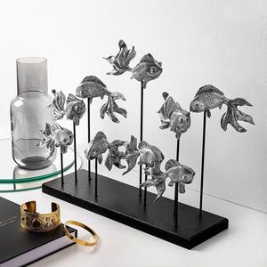 Decoratiune, GOLDFISH 3, Poliester, Argintiu imagine