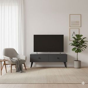Comoda TV, Hanah Home, Mona 120, 120x40.5x32 cm, PAL , Antracit imagine