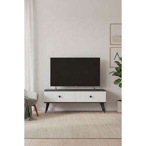 Comoda TV, Hanah Home, Mona 120, 120x40.5x32 cm, PAL , Antracit/Alb imagine