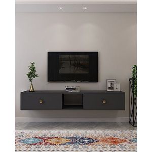 Comoda TV, Hanah Home, Zuzu 150, 150x25.6x29.6 cm, PAL , Antracit imagine