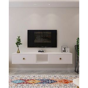 Comoda TV, Hanah Home, Zuzu 150, 150x25.6x29.6 cm, PAL , Alb imagine