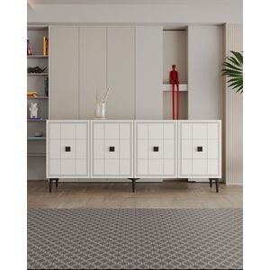 Consola, Hanah Home, Yuka 150, 150x75x32 cm, PAL , Stejar Safir / Alb imagine