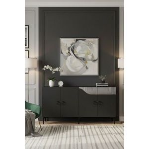 Consola, Hanah Home, Gama 150, 150x75x32 cm, PAL , Antracit / Argintiu imagine