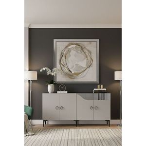 Consola, Hanah Home, Gama 150, 150x75x32 cm, PAL , Alb / Argintiu imagine