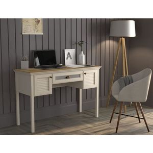 Birou, Hanah Home, FRN-21033, 132x80x50 cm, PAL, Crem / Stejar / Gri imagine
