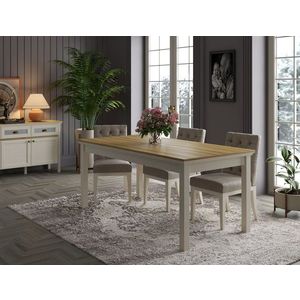 Masa, Hanah Home, FRN-21023, 180.2x77.6x90.2 cm, PAL, Crem / Gri imagine