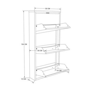Pantofar, Hanah Home, Torino 3, 50x104x15 cm, 100% SHEET METAL, Negru imagine