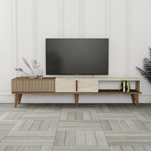 Comoda TV, Hanah Home, Milan, 180x40x35 cm, PAL, Nuc / Travertin imagine