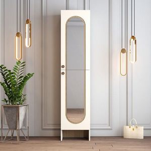 Cuier de perete, Hanah Home, Palermo M, 45x200.6x37 cm, PAL, Crem / Stejar imagine