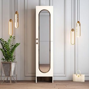 Cuier de perete, Hanah Home, Palermo M, 45x200.6x37 cm, PAL, Crema/Nuca imagine