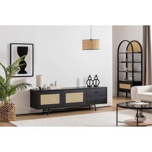 Comoda TV, Hanah Home, Nala 180, 180x55x40 cm, PAL, Negru imagine