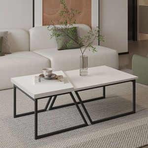 Set masute de cafea, Hanah Home, Verona P0024623, PAL, Alb imagine