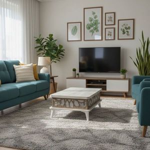 Masuta de cafea, Hanah Home, Ada, 90x38x60 cm, PAL, Alb antic imagine