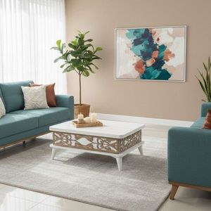 Masuta de cafea, Hanah Home, Ada, 90x38x60 cm, PAL, Alb imagine