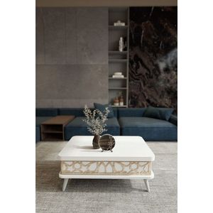 Masuta de cafea, Hanah Home, Ottowa Ada, 90x38x60 cm, PAL, Alb imagine