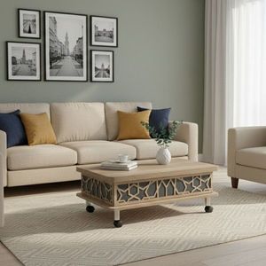 Masuta de cafea, Hanah Home, Adt, 90x40x60 cm, PAL, Alaska / Blue imagine