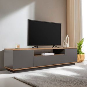 Comoda TV, Hanah Home, Veramont, 180x44.6x44.5 cm, PAL, Antracit / Pin Atlantic imagine
