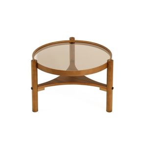 Masuta de cafea, Hanah Home, Clover, 100x46x100 cm, 100% SOLID BEECH WOOD, Maro imagine