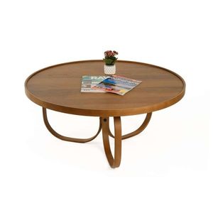 Masuta de cafea, Hanah Home, Jupiter, Lemn masiv, Maro imagine