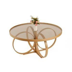 Masuta de cafea, Hanah Home, Tokyo, 100x47x100 cm, 100% SOLID OAK WOOD, Stejar imagine