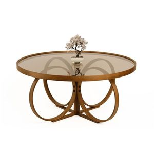 Masuta de cafea, Hanah Home, Tokyo, 100x47x100 cm, 100% SOLID BEECH WOOD, Maro imagine