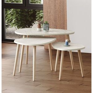 Set masute de cafea, Hanah Home, Alvin, MDF , Travertin imagine