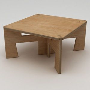 Masuta de cafea, Hanah Home, Tabula, 75x40x75 cm, 100% BIRCH PLYWOOD, Lemn natural imagine