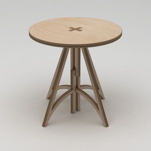 Masa, Hanah Home, Orbis, 75x75x75 cm, 100% BIRCH PLYWOOD, Lemn natural imagine