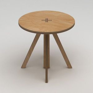 Masa, Hanah Home, Tripus, 75x75x75 cm, 100% BIRCH PLYWOOD, Lemn natural imagine