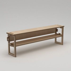 Comoda TV, Hanah Home, Linea, 220x70x38 cm, 100% BIRCH PLYWOOD, Lemn natural imagine