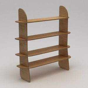 Corp biblioteca, Hanah Home, Scala-2, 150x160x35 cm, 100% BIRCH PLYWOOD, Lemn natural imagine