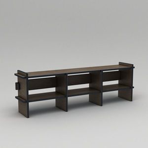 Comoda TV, Hanah Home, Umbra, 220x70x38 cm, 100% BIRCH PLYWOOD, Maro imagine