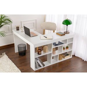 Birou, Hanah Home, Vesper, 130x72x120 cm, PAL, Alb natural imagine