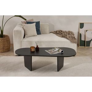 Masuta de cafea, Hanah Home, Ovalis, 130x40x65 cm, PAL, Negru imagine