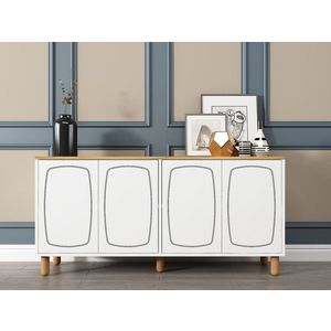 Consola, Hanah Home, Yekta, 150x73x36 cm, PAL, Stejar Safir / Alb imagine