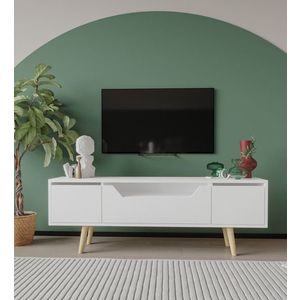 Comoda TV, Hanah Home, Roma 150, 150x53x29.8 cm, PAL, Alb imagine