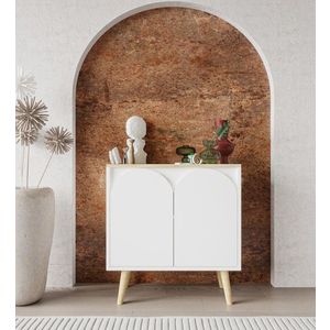 Consola, Hanah Home, Venezia 75, 76x80x30 cm, PAL, Stejar Safir / Alb imagine