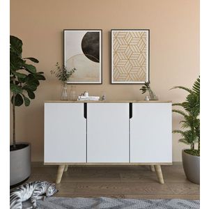 Consola, Hanah Home, Verona 120, 120x80x30 cm, PAL, Stejar Safir / Alb imagine