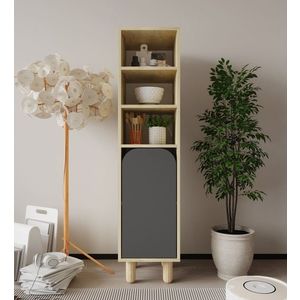 Dulap multifunctional, Hanah Home, Parma 1, 37x155x40 cm, PAL, Stejar safir / Antracit imagine