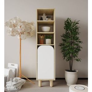 Dulap multifunctional, Hanah Home, Parma 1, 37x155x40 cm, PAL, Stejar Safir / Alb imagine